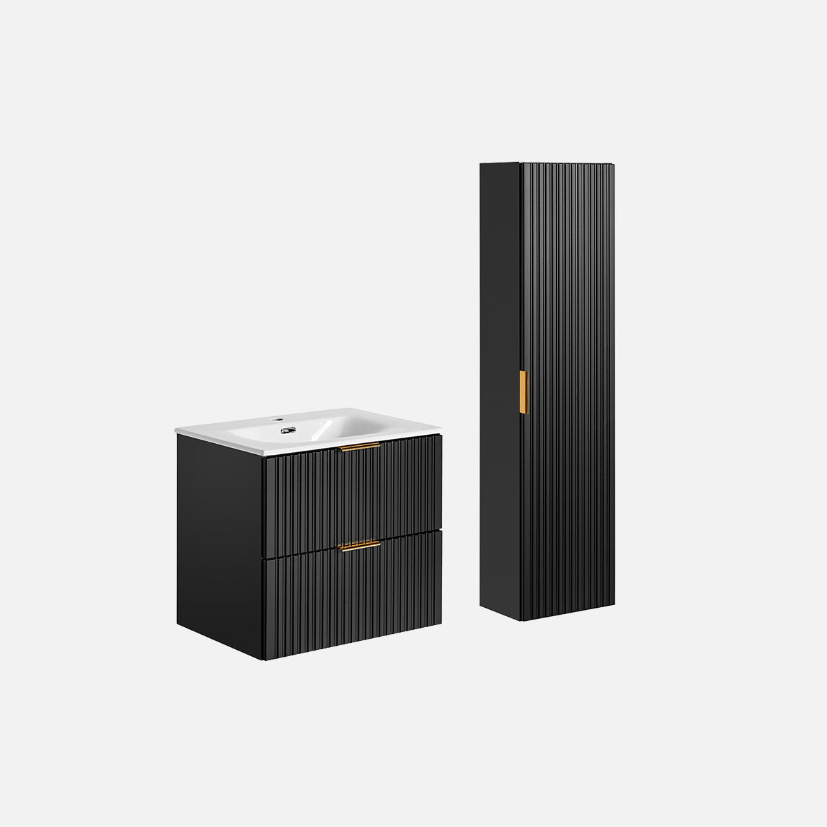 Meuble simple vasque encastrée