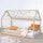 Lit cabane 90x190 barrière de lit amovible et sommier inclus Panda Bois
