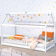 Lit cabane 90x190 barrière de lit amovible et sommier inclus Panda Blanc