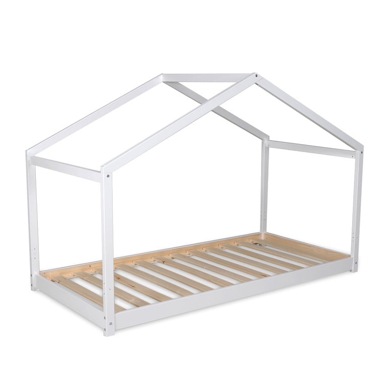 Lit cabane 90x190 sommier inclus Koala Blanc laqué - vue 2