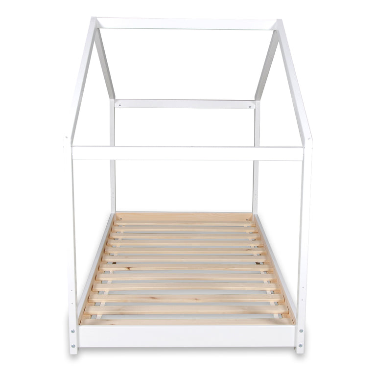 Lit cabane 90x190 sommier inclus Koala Blanc laqué - vue 3