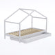 Lit cabane 90x190 tiroir de lit et sommier inclus Koala Blanc laqué