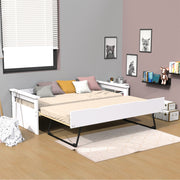 Lit banquette gigogne 90x190 inclus 1 tiroir-lit et 2 sommiers Gael Blanc