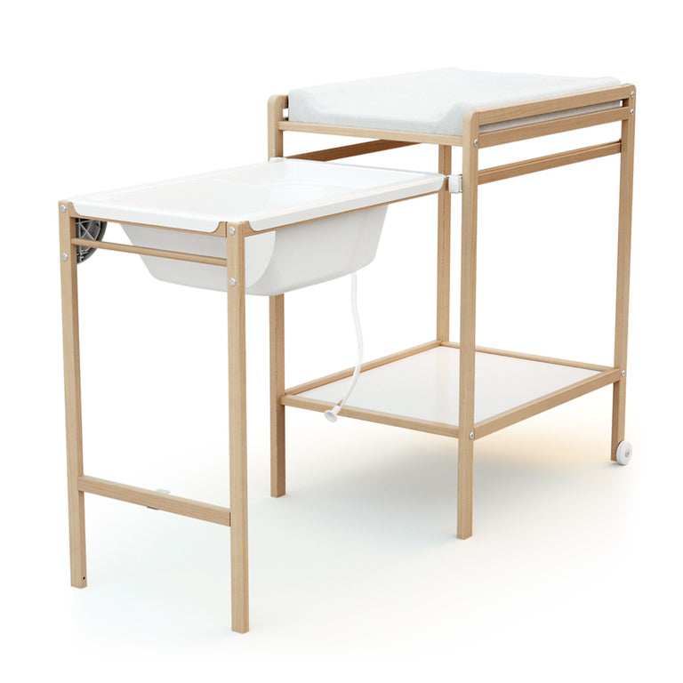 Table à langer avec baignoire AT4 Essentiel Hêtre