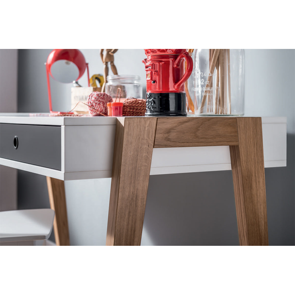 Bureau 2 tiroirs Vox Concept Gris - vue 5