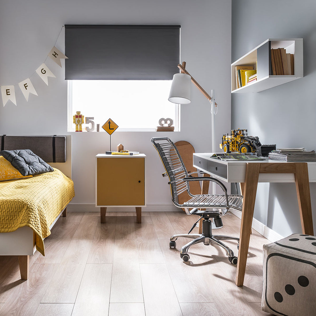Bureau 2 tiroirs Vox Concept Gris - vue 4