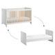Lit bébé évolutif Vox Leaf - Blanc et bois