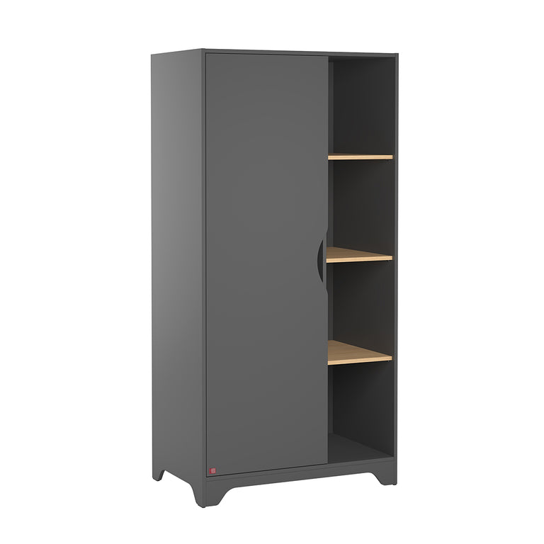 Chambre complète lit bébé - commode à langer - armoire 1 porte Vox Leaf Gris et bois - vue 3