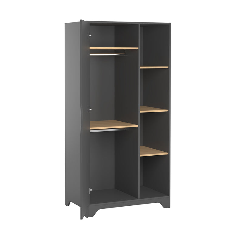 Lit bébé et Armoire 1 porte Vox Leaf Gris et bois - vue 4