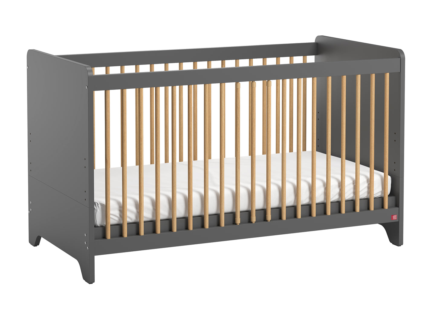 Lit bébé évolutif Vox Leaf Gris et bois - vue 2
