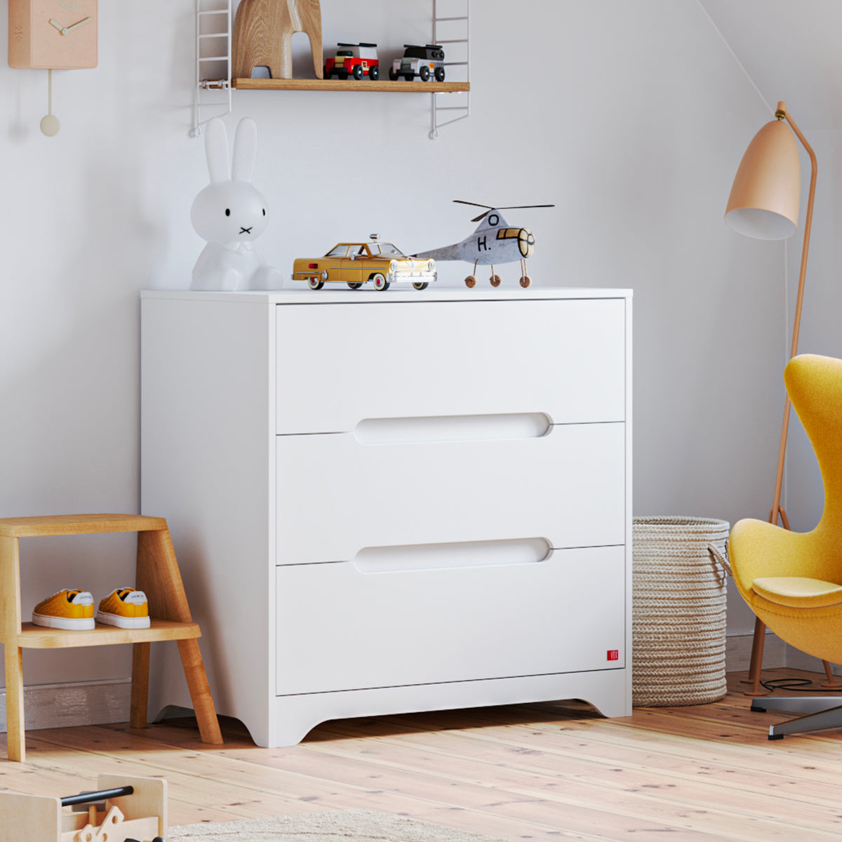 Commode 3 tiroirs Vox Ova Blanc - vue 2