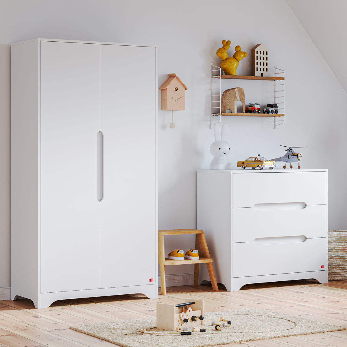 Armoire 2 portes Vox Ova Blanc - vue 3