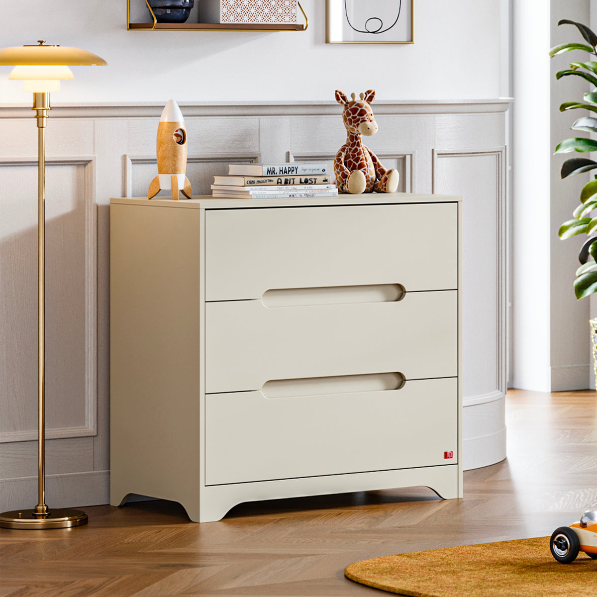 Commode 3 tiroirs Vox Ova Beige - vue 2