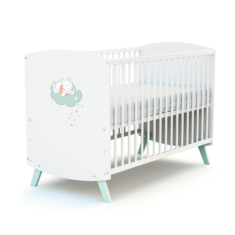 Lit bébé 60x120 et commode avec plan à langer AT4 Disney Up in the Sky Winnie Blanc - vue 2