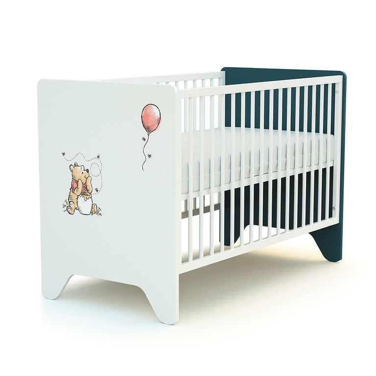 Lit bébé 60x120 AT4 Disney Exploring Winnie Bleu Canard et Blanc