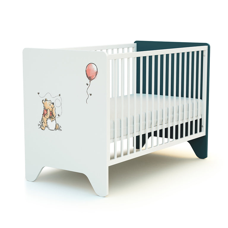Lit bébé 60x120 AT4 Disney Exploring Winnie Bleu Canard et Blanc - vue 2