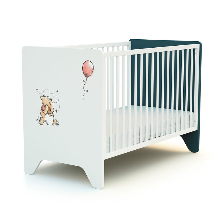 Lit bébé 60x120 AT4 Disney Exploring Winnie Bleu Canard et Blanc - vue 3