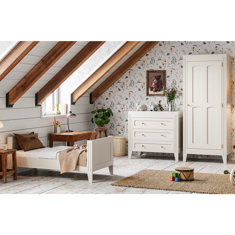 Commode 3 tiroirs et armoire 1 porte Vox Milenne Blanc - vue 6