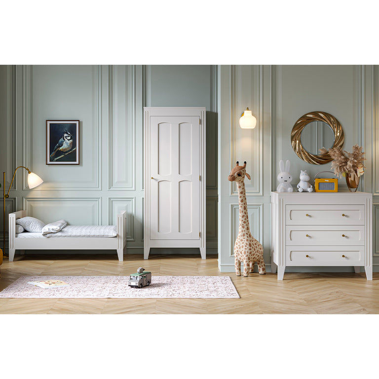 Lit bébé évolutif et armoire 1 porte Vox Milenne Blanc - vue 8
