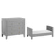 Lit bébé évolutif et commode 3 tiroirs Vox Milenne Gris