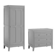 Commode 3 tiroirs et armoire 1 porte Vox Milenne Gris