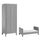 Lit bébé évolutif et armoire 1 porte Vox Milenne Gris