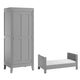 Lit bébé évolutif et armoire 1 porte Vox Milenne Gris