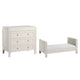 Lit bébé évolutif et commode 3 tiroirs Vox Milenne Blanc