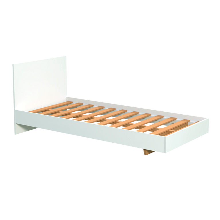 Lit 90x190 sommier inclus Cora Blanc - vue 2