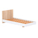 Lit 90x190 sommier inclus Cora Blanc et Bois blanchi