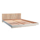 Lit 140x190 sommier inclus Cora Blanc et Bois blanchi