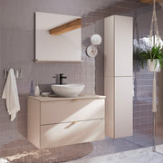 Ensemble meuble simple vasque 80cm et colonne Azel Cachemire