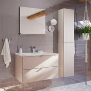 Ensemble meuble simple vasque encastrée 80cm et colonne Azel Cachemire
