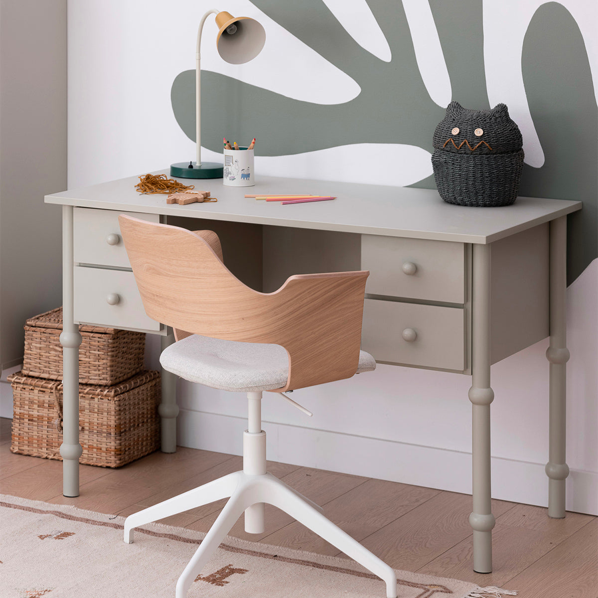 Bureau 4 tiroirs Wood Luck Babushka Olive
