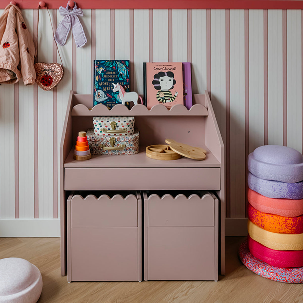 Bureau 1 tiroir Bellamy Book Nook Rose