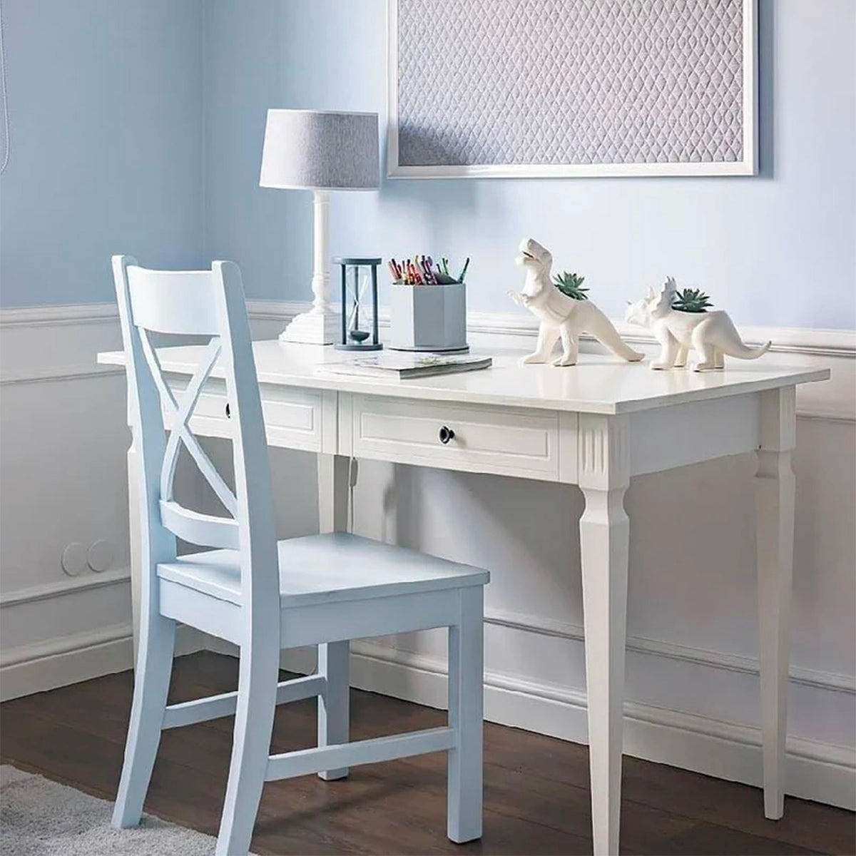 Bureau 2 tiroirs Bellamy Ines Blanc