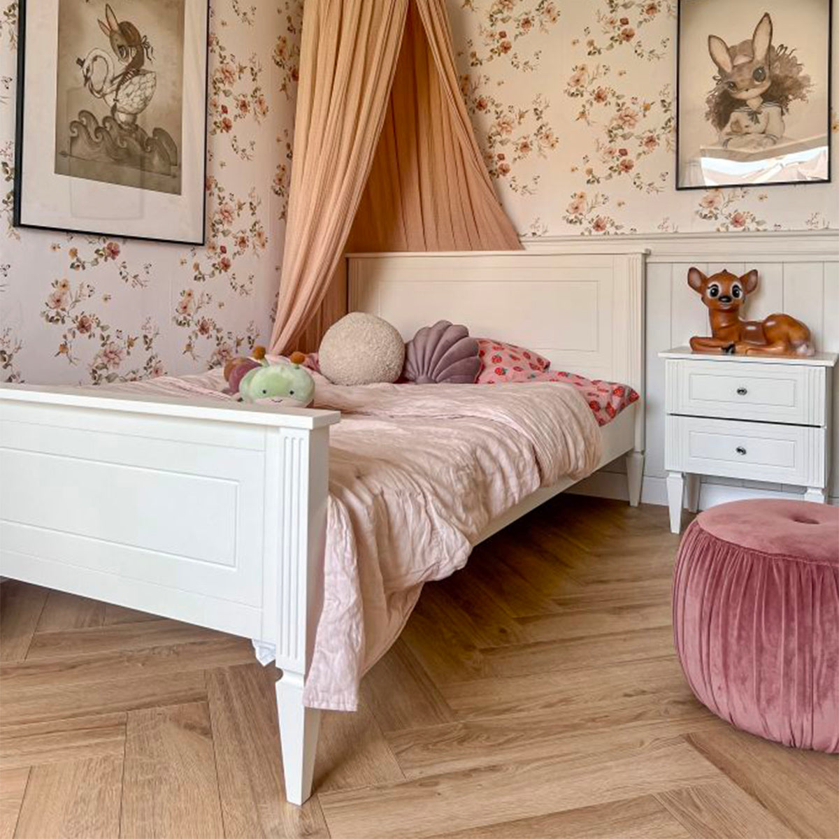 Lit 120x200 sommier inclus Bellamy Ines Blanc