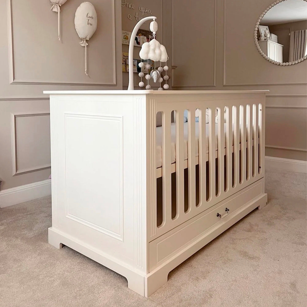 Lit évolutif 70x140 sommier et tiroir inclus Bellamy Ines Blanc