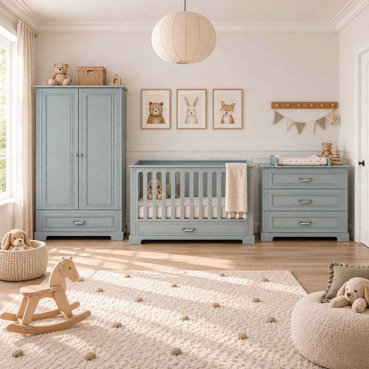 Lit évolutif 70x140 et commode 3 tiroirs Bellamy Ines Gris