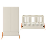 Lit évolutif 70x140 et armoire 2 portes Bellamy Lotta Cachemire