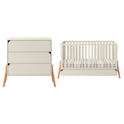 Lit évolutif 70x140 et commode 3 tiroirs Bellamy Lotta Cachemire