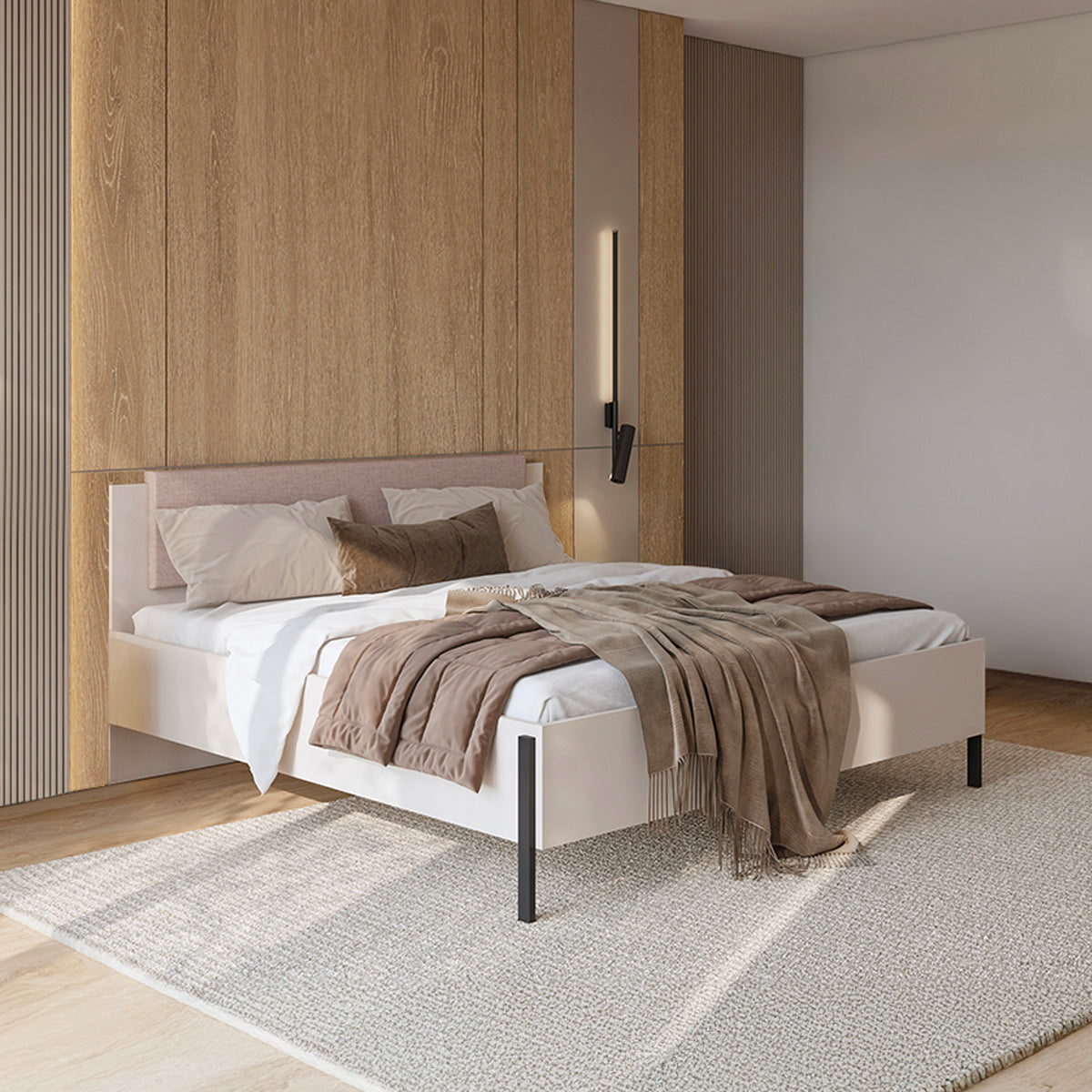 Lit coffre 160x200 sommier inclus Bérénice Cachemire