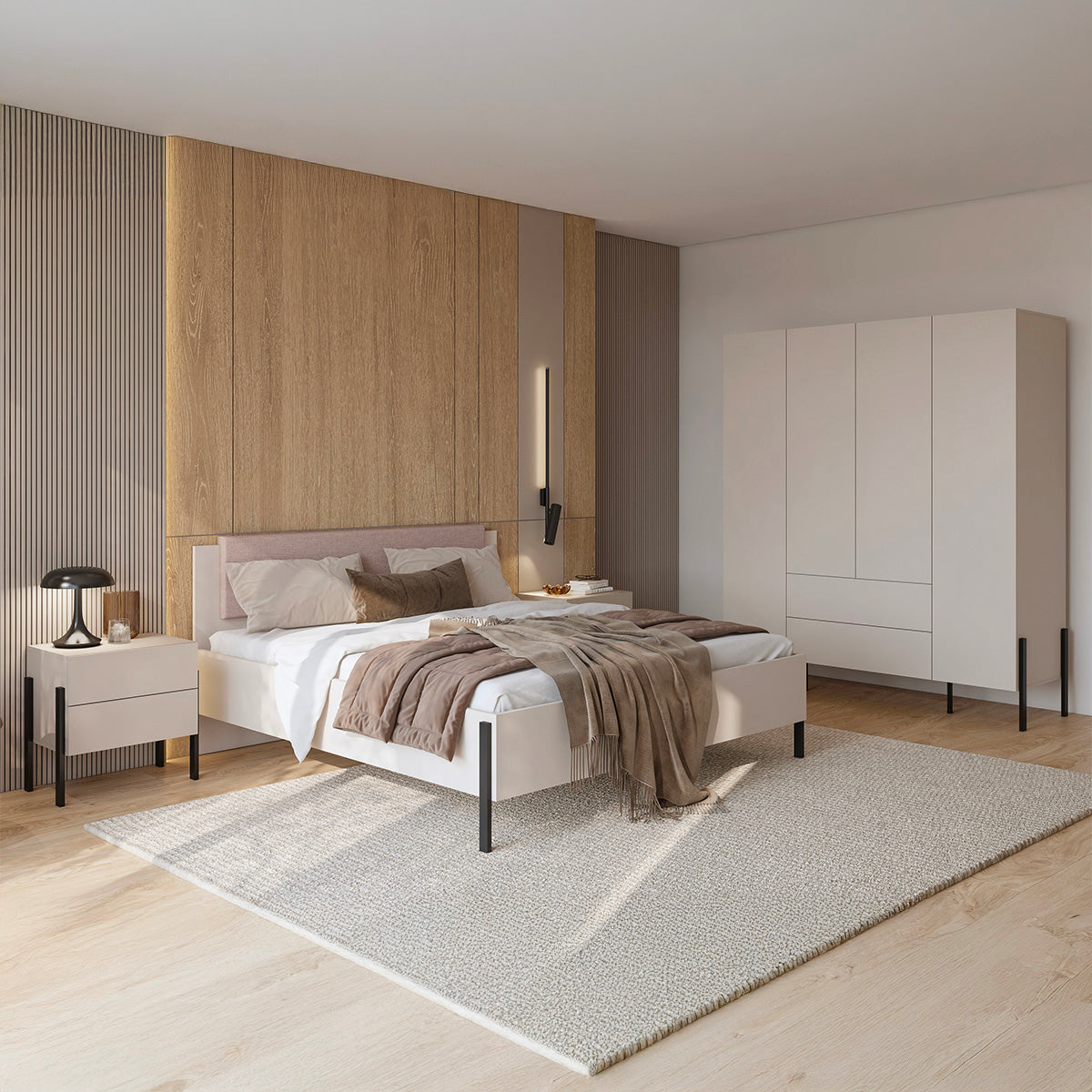 Lit 160x200 sommier inclus Bérénice Cachemire