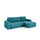Canapé d'angle droit convertible 3 places avec coffre Romeo Bleu