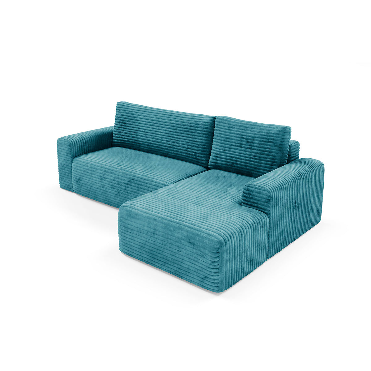 Canapé d'angle droit convertible 3 places avec coffre Romeo Bleu