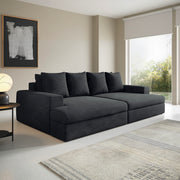 Canapé droit 3 places assise profonde Paola Noir