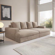 Canapé droit 3 places assise profonde Paola Taupe