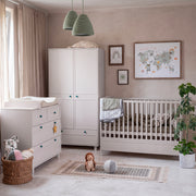 Chambre complète lit évolutif 70x140 commode à langer et armoire 2 portes Wood Luck Gabriel - Cachemire