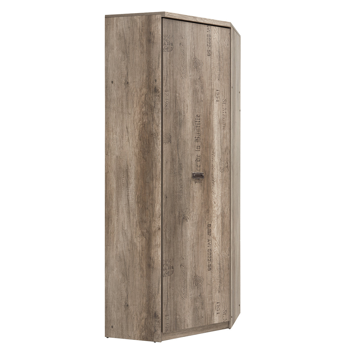 Armoire d'angle 1 porte Abel Bois et Gris