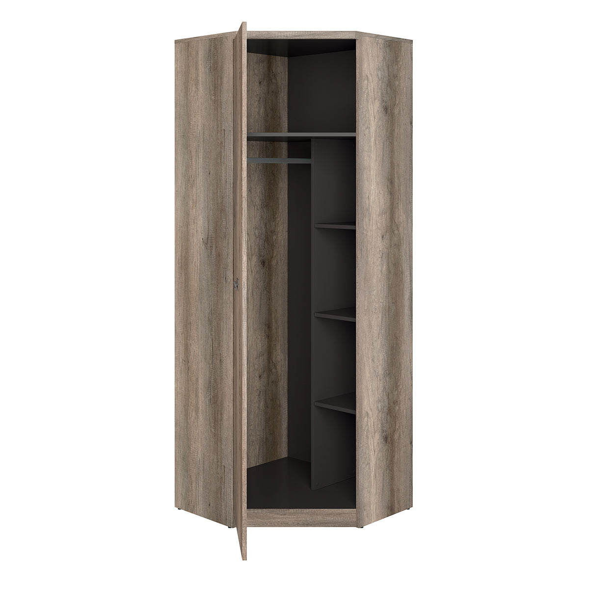 Armoire d'angle 1 porte Abel Bois et Gris - vue 2